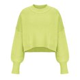 thumbnail image 4 of Timegard Chandails pour Femmes, Col Rond Court, Manches Longues, Épaules Tombantes, Chandail d'Automne Ample, Hauts Tricotés, 4 of 9