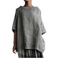 thumbnail image 1 of Birdeem T-Shirt à Manches Courtes pour Femmes, en Coton Vintage et Uni, Col Rond, Style Élégant, 1 of 5