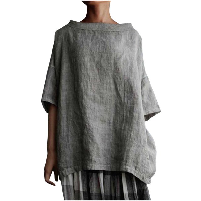 Birdeem T-Shirt à Manches Courtes pour Femmes, en Coton Vintage et Uni, Col Rond, Style Élégant