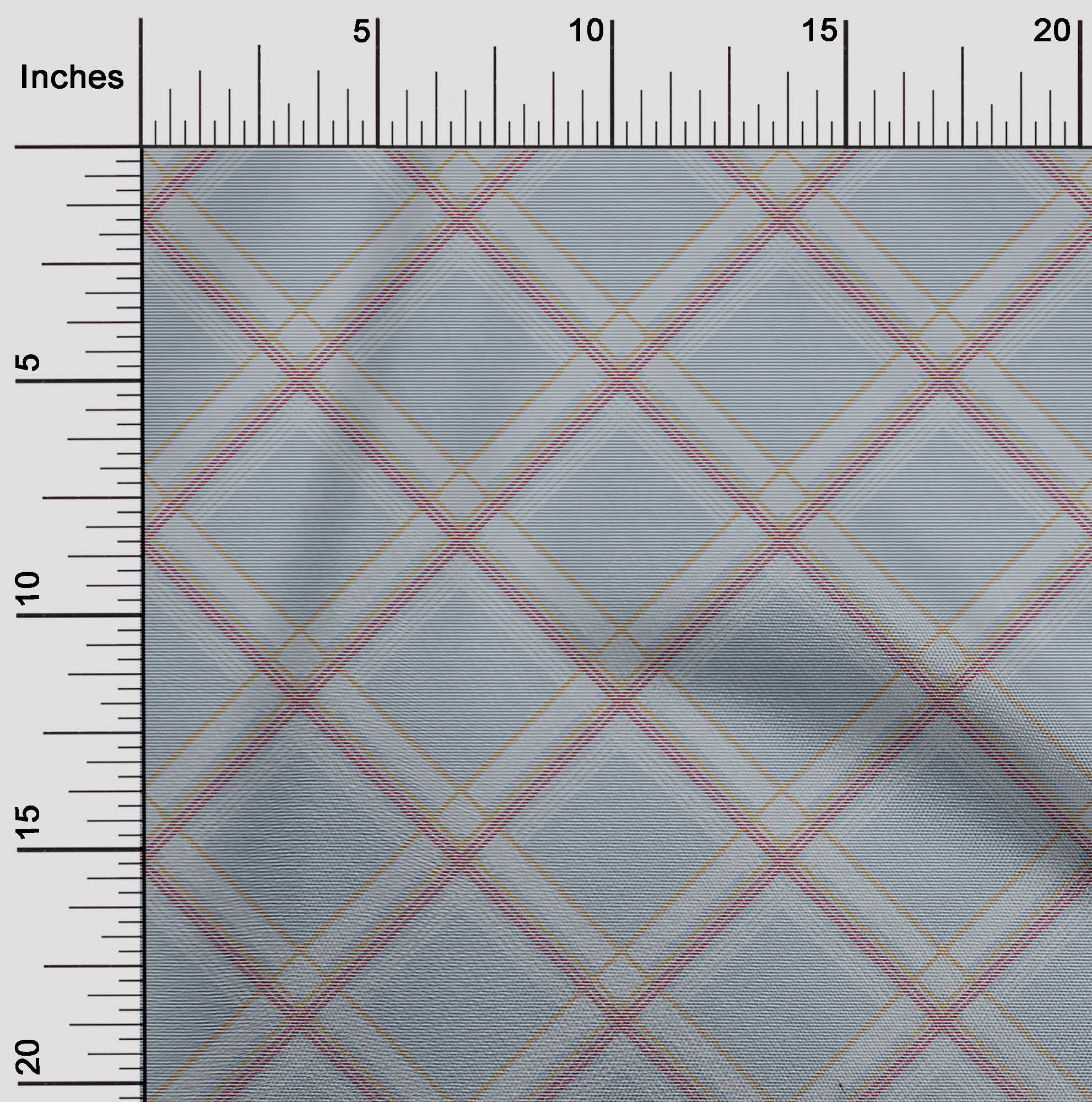 oneOone Silk Tabby Fabric Tartan Check Print Fabric By The Yard 42 Inch Wide