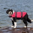 thumbnail image 4 of Meitianfacai Pet Dog Life Jacket Coat, Reflective Outdoor Dog Swimming Jacket Clothes Pet Swimsuit Dog Adjustable Dog Life Vest for Small Medium Large Dogs (Pink- S), 4 of 6