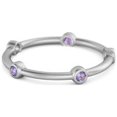 thumbnail image 1 of 925 Sterling Silver Stackable Wedding Band Amethyst Five Stone Women Wedding Ring, 1 of 3