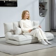 thumbnail image 2 of HOMCOM Adjustable Floor sofa Foldable Lazy Sofa Sleeper w/ 2 Pillows, 2 of 10