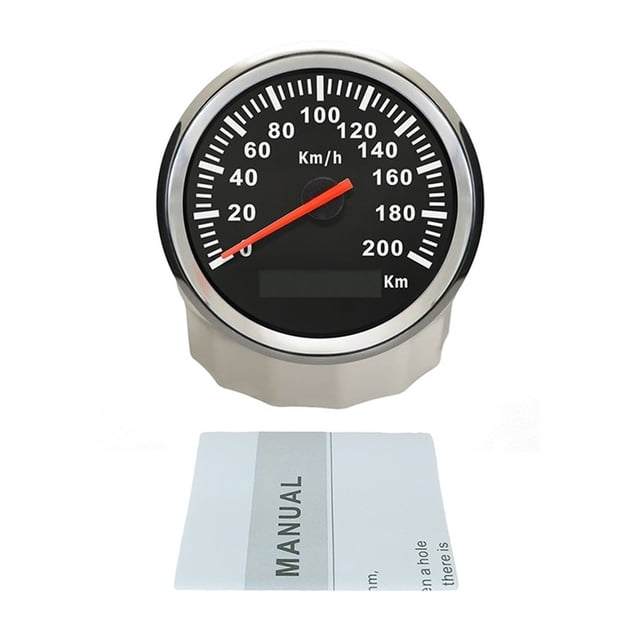 Pulse Signal 85mm Universal 120km/h 200km/h Waterproof Speedometer Odometer Gauge Meter For Car Truck Boat With Red Backlight ,Universal Compatibility