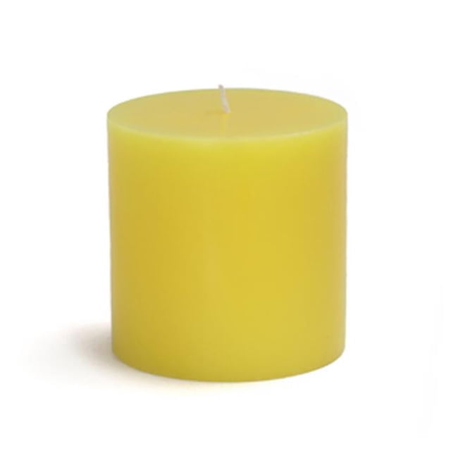 CPZ-074-12 3 x 3 in. Yellow Pillar Candles -12pcs-Case- Bulk