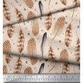 thumbnail image 2 of Soimoi White Heavy Canvas Fabric Eagle Feather Printed Fabric 1 Yard 58 Inch Wide, 2 of 3