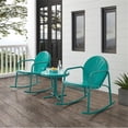 thumbnail image 2 of Afuera Living Steel Turquoise Rocking Chair Set Round Weatherproof 32.25" Unassembled, 2 of 13