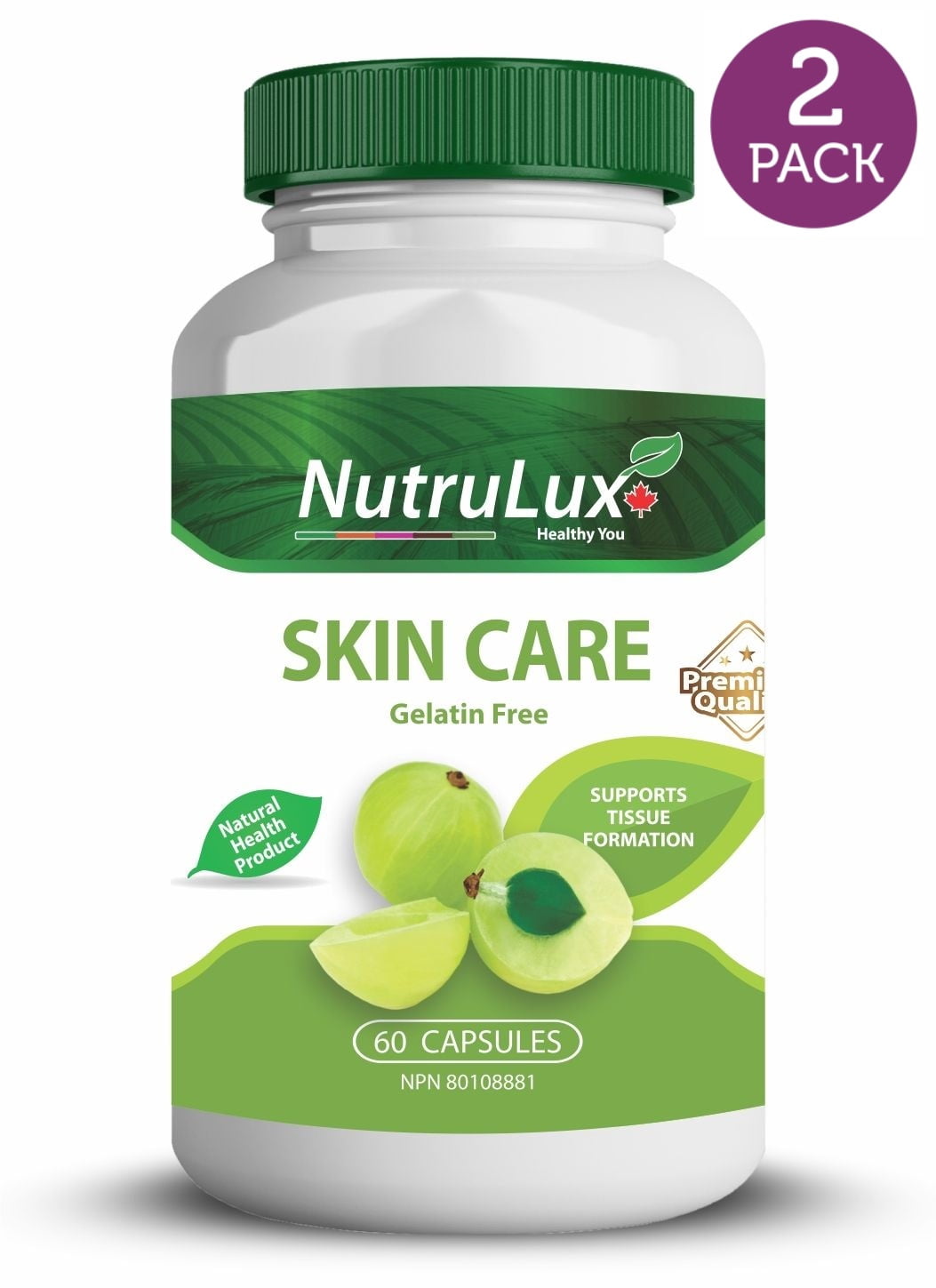 Skin Care ( 60 mg Vitamin C ) Halal Gelatin Free Capsules(Pack of 2)
