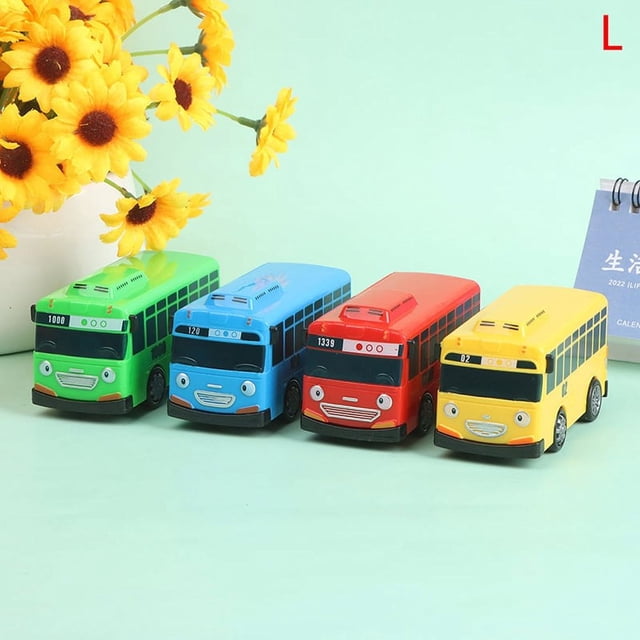 EASTIN 4PCS Tayo The Little Bus Cartoon Pull Back Car Toy Set Kids Educational Gift