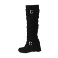 thumbnail image 1 of XZNGL Womens Warm And Comfortable Suede Belt Buckle All Match Inner Heightening Boots, 1 of 9