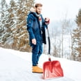 thumbnail image 3 of ArcticThrill Heavy Duty Snow Shovel - Large Capacity 21-Inch Wide Poly Blade with Reinforced Edge, Ergonomic Curved Aluminum Handle with Secure Locking System; for Driveways, Sidewalks and Decks, 3 of 7