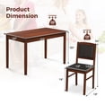 thumbnail image 3 of Gymax 5 PCS Dining Table Set for 4 w/Rubber Wood Legs Upholstered Seat Padded Backrest Brown, 3 of 9