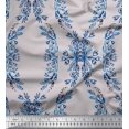 thumbnail image 1 of Soimoi polyester Crepe Fabric Floral & Ogee Damask Printed Craft Fabric by the Yard 42 Inch Wide, 1 of 1