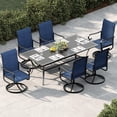 thumbnail image 1 of EastVita 2PC Patio 360° Swivel Chairs, Outdoor Rocking Dining Chairs with All-Weather Textilene Fabric, High Back, Blue, 1 of 9