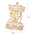 thumbnail image 3 of Mistaha Mini Carousel Clockwork Music Box Colorful LED Merry-go-round Musical Box Gift for Girlfriend Kids, 3 of 8
