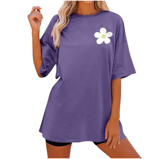 Pompotops Mode Femmes Décontracté Blouse à Boutons Patchwork T-Shirt à Manches Courtes Hauts d'Été Liquidation