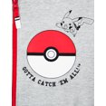 thumbnail image 4 of Pokemon Boys Grey Pokeball Pikachu Characters Print Hoodie (9-10 Years), 4 of 7