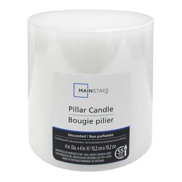 Mainstays bougies pilier blanc, non parfumé
