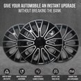 thumbnail image 4 of Wheel Cover Kit, 14 Inch Hubcaps Set of 4 Automotive Hub Caps with Universal Snap-On Retention Rings, 2-Tone ABS Plastic Black and Silver Rim Covers for All Makes, Models (SG-5086-DP-14), 4 of 7