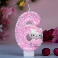 thumbnail image 4 of Bougies de Décoration de Gâteau d'Anniversaire Faites à la Main en Cire de Paraffine Numéro 0-9, Bougie Chat Rose pour Chambre d'Enfants, 4 of 9