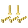 thumbnail image 1 of Unique Bargains Brass Hex Bolts, M8x30mm 5 Pack Fully Thread Grade 4.8 Machine Screws, 1 of 4
