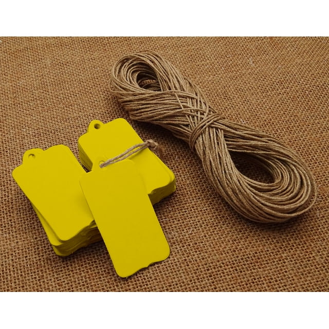 100 Pcs Rectangular Shape Tag Bonbonniere Wedding Favor Hang Tags Gift With Free Natural Jute Twine - Colours Available