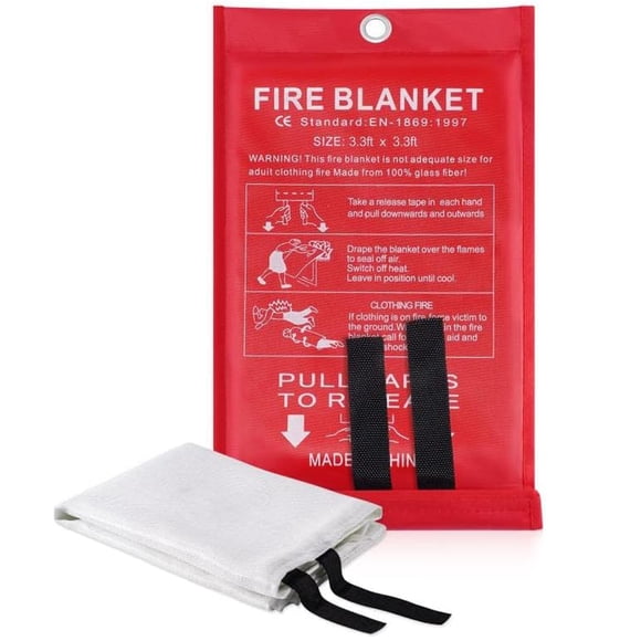 JARENGO 1 Paquet Couverture contre l'Incendie pour Cuisine à Domicile Couverture d'Urgence en Fibre de Verre Couverture Ignifuge pour Foyer, Gril, BBQ, 40” x 40”