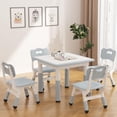 thumbnail image 2 of Kids Table and 4 Chairs Set, Height Adjustable Toddler Table and Chair Set, Graffiti Desktop, Children Multi-Activity Table for Classroom/Daycare/Home, 2 of 8