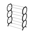 thumbnail image 1 of HCBY Étagère à Chaussures à 4 Niveaux avec Tablettes Ventilées, Cadre en Tubes d'Acier pour Entrée, Garde-Robe, Dortoir, Rangement, Hommes Femmes, Organisation des Chaussures, 1 of 6