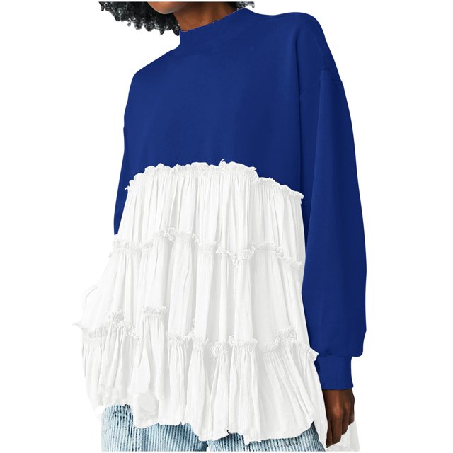 TopLLC Longues Robe à Manches à Col Rond Longueur Genou Mode Robe Décontractée pour Femmes Robe Chandail Surdimensionnée Robe à Manches Longues Robe à Col Rond Chandails pour Dames Robe Mini Robe pour Femmes en Liquidation