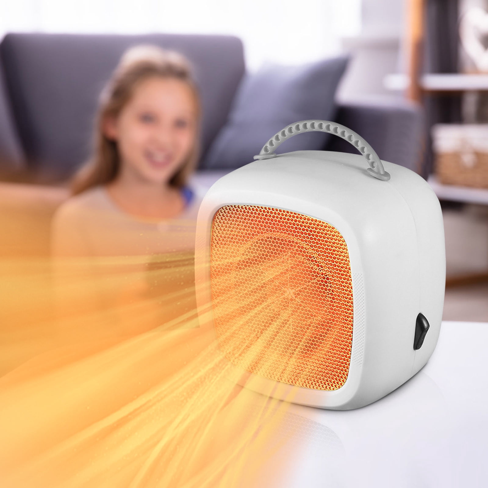 Wzzjkit Space Heater, Portable Electric Heater Adjustable Angle for Indoor Use, Upgraded Small Desk Heater with Overheat Protection for Bedroom, Office