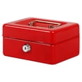 thumbnail image 4 of relayinert Home Office Hotel Lockable Mini Money Cash Case Bedroom Bracelet Coin Tray Thick Safe Box with Lock Security Container Red, 4 of 5