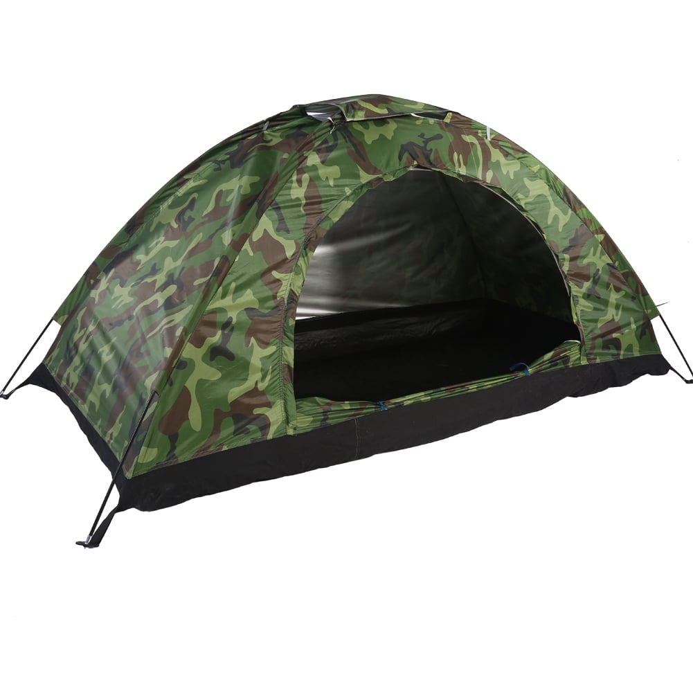 Qiilu Outdoor Tent, One Person Tent,Outdoor Camouflage UV Protection Waterproof One Person Tent for Camping Hiking