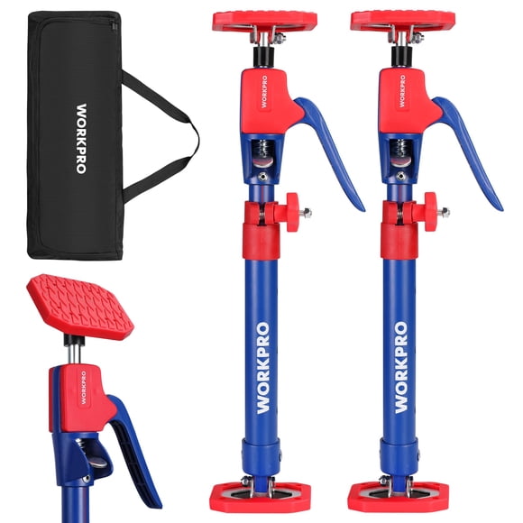 WORKPRO Cabinet Jack Support Pole 18-1/2"" to 29-1/2"" Steel Telescopic Quick Support Rod Adjustable 3rd Hand Support System with 154 lbs Capacity for Cabinet Jack Drywall Jack& Cargo Bars 2-Pack