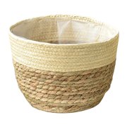 TopLLC Basket Planters, Flower Pots Cover Storage Basket Plant Containers Hand Woven Basket Planter with Plastic Liners Straw Flower Pot for Indoor Outdoor Plant Flower Pots (3size)
