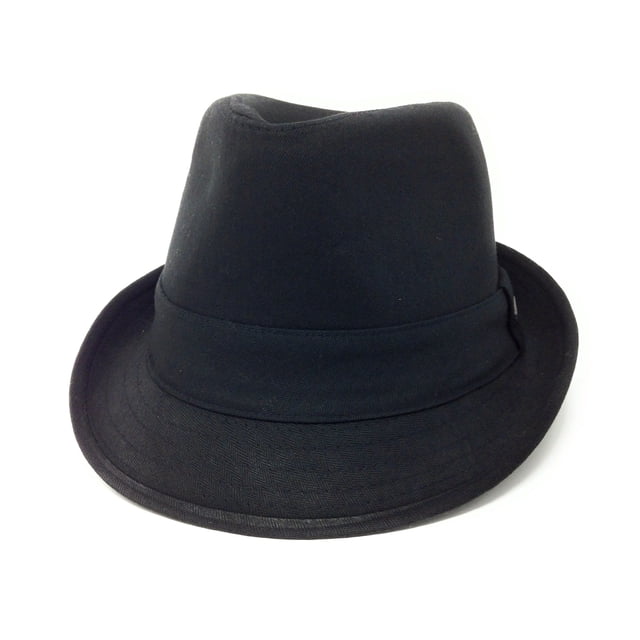 Van Heusen Herringbone - Twill Trilby - Black Fedora - Medium