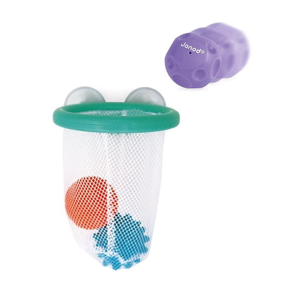 Janod - Tacti'Basket - Jouets de Bain - Balles Sensorielles - Développement Précoce - Pour Garçons et Filles - À partir de 12 Mois + - Multilingue - J04708