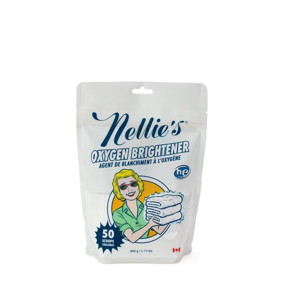 Nellie's Oxygen Brightener, 50 Loads (Scoops), Bleach Alternative, 800g, Stain Fighter
