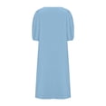 thumbnail image 5 of Liquidation d'Été 2025! Robe pour Femme Grande Taille, Liquidation de Robes d'Été pour Femmes, Combinaison d'Été pour Femme en Coton et Lin à Manches Courtes, Col en V, Manches Courtes, Jupe Longue, 5 of 5