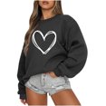 thumbnail image 1 of Rbaofujie Chandails pour Femmes Mode d'Automne Chandail Décontracté pour Femmes à Manches Longues Col Rond Imprimé Chandail pour Dames Hauts Blouse Noir Chandail à Capuchon pour Filles, 1 of 2
