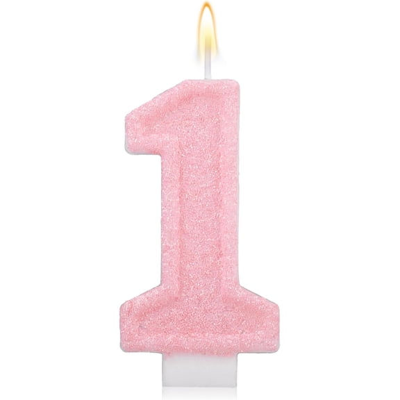 Bougies d'Anniversaire Chiffre Rose, Bougies Chiffre Rose Romantiques pour Gâteau Décoration de Gâteau d'Anniversaire Mignonne Fournitures de Fête d'Anniversaire pour Célébration de Mariage (1)