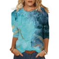 thumbnail image 2 of 2025 T-Shirt à Col Rond Manches Longues Chemise Femme Mi-Longue T-Shirt de Randonnée de Printemps pour Femmes à Manches Longues Hauts Imprimés Décontractés T-Shirts et Hauts pour Femmes, 2 of 3