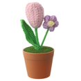 thumbnail image 1 of Bgsha Hand-Woven Wool Crochet Flowers Pot: Timeless, Low-Maintenance Floral Decor!, 1 of 10