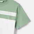 thumbnail image 5 of PatPat Family Matching Outfits Men Summer Tees Green Colorblock Striped Cotton T-shirts Men L, 5 of 5