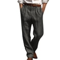 thumbnail image 1 of AherBiu Pantalon Habillé pour Homme Rétro à Taille Extensible, Jambe Droite, avec Poches, Pantalon Classique Ajusté, 1 of 5