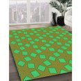 thumbnail image 3 of Ahgly Tapis d'Intérieur Lavable en Machine Carré Transitionnel Vert Olive, 7 Pieds Carré, 3 of 7