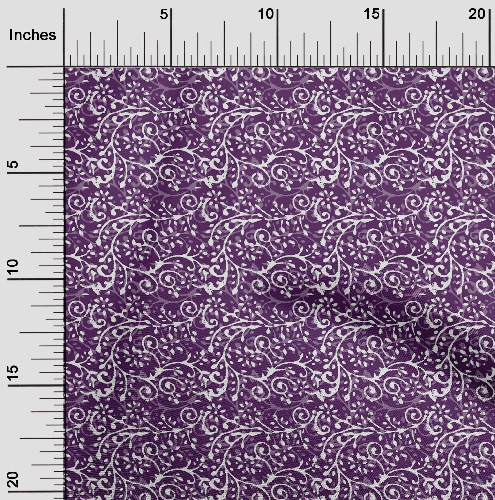 oneOone Viscose Jersey Fabric Leaves & Floral Block Decor Fabric Printed BTY 60 Inch Wide