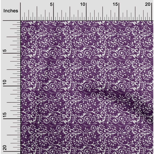 oneOone Viscose Jersey Fabric Leaves & Floral Block Decor Fabric Printed BTY 60 Inch Wide