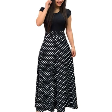 Robe de Plage à Manches Longues pour Femme à Col Rond à Imprimé Floral, Robe Longue Maxi de Soirée pour Dame