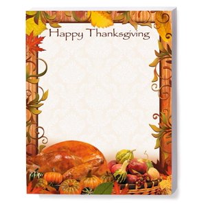 Paperdirect Happy Thanksgiving Colorful Turkey Gourds Pumpkins Autumn Fall Theme Paper Stationery, Border Paper Letterhead 8.5 x 11, 25 sheets, Elegant Premium Writing Paper Decorative Printer Paper
